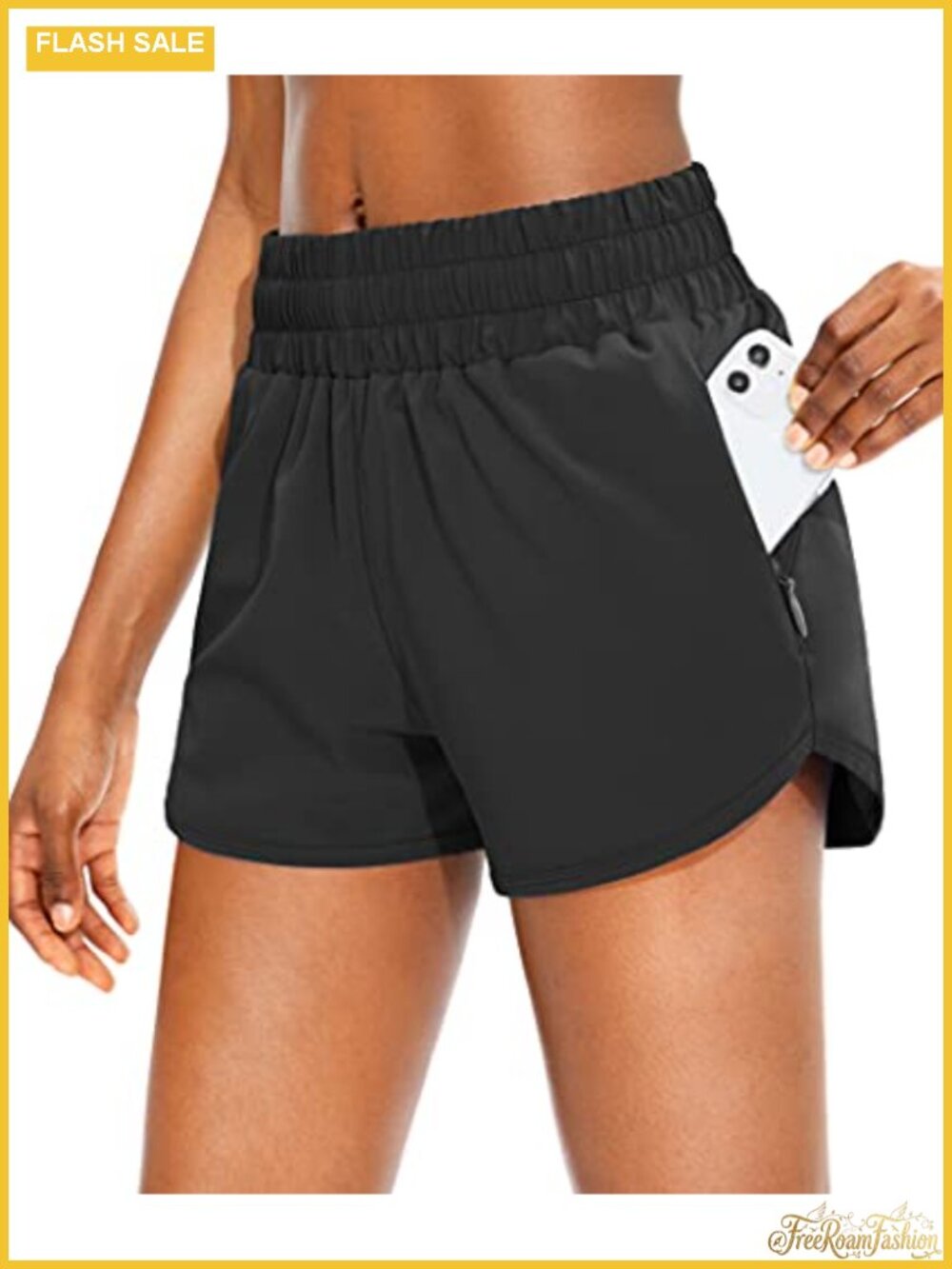 Women's Athletic Running Shorts with Zipper Pockets